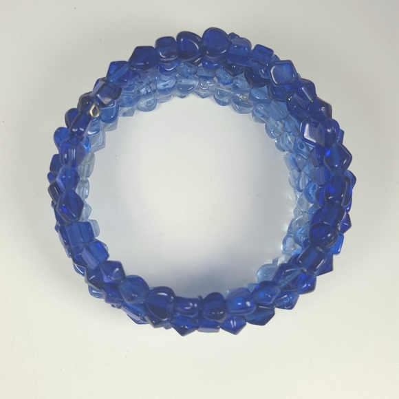 Blue Memory Wire Bracelet - Picture 2 of 4
